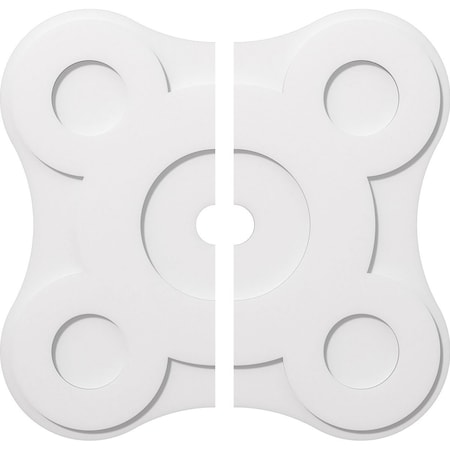 Ekena Millwork Luna Architectural Grade PVC Contemporary Ceiling Medallion, Two Piece, 32"OD x 3"ID x 11"C x 1"P CMP32LA2-03000